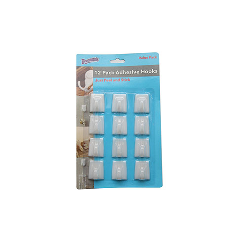 12pc Adhesive Hooks Set